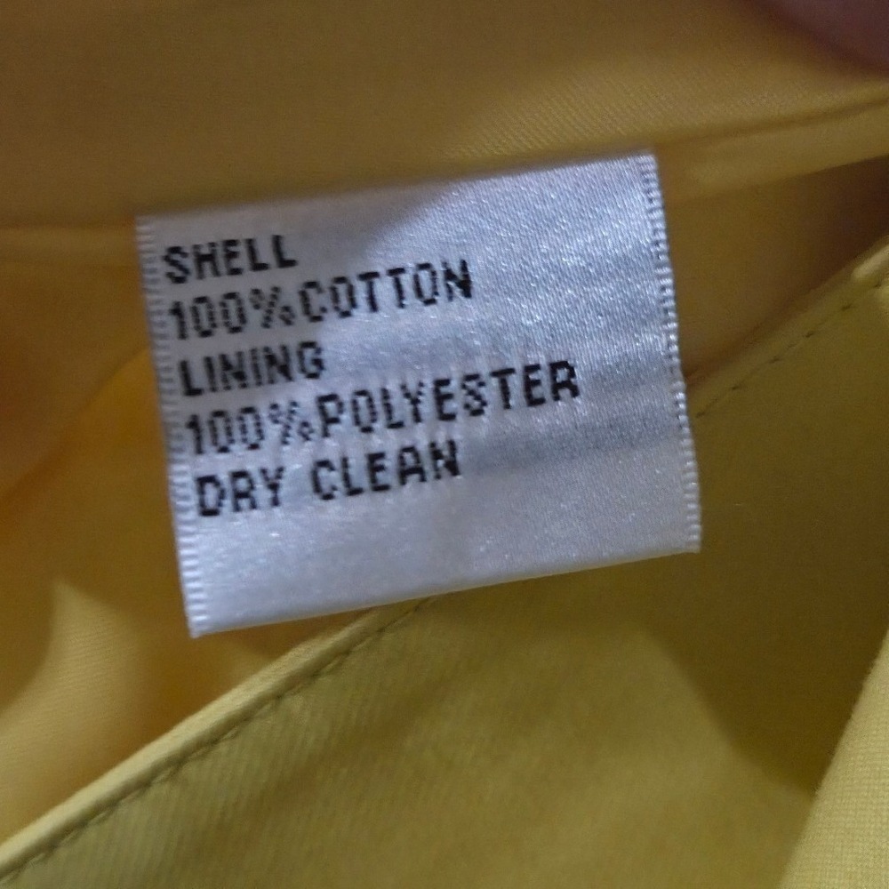 Talbots Anorak Trench Swing Yellow Cotton Blend Lined Jacket Size 10 - Picture 6 of 6